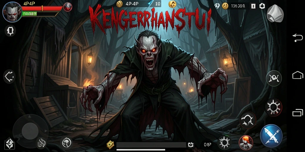 Tampilan gameplay menakutkan saat menjelajahi ruangan gelap.