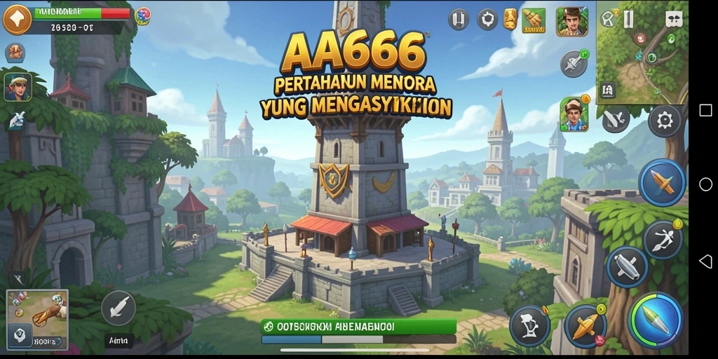 Screenshot gameplay Tower Defense yang menampilkan strategi menara yang epik.