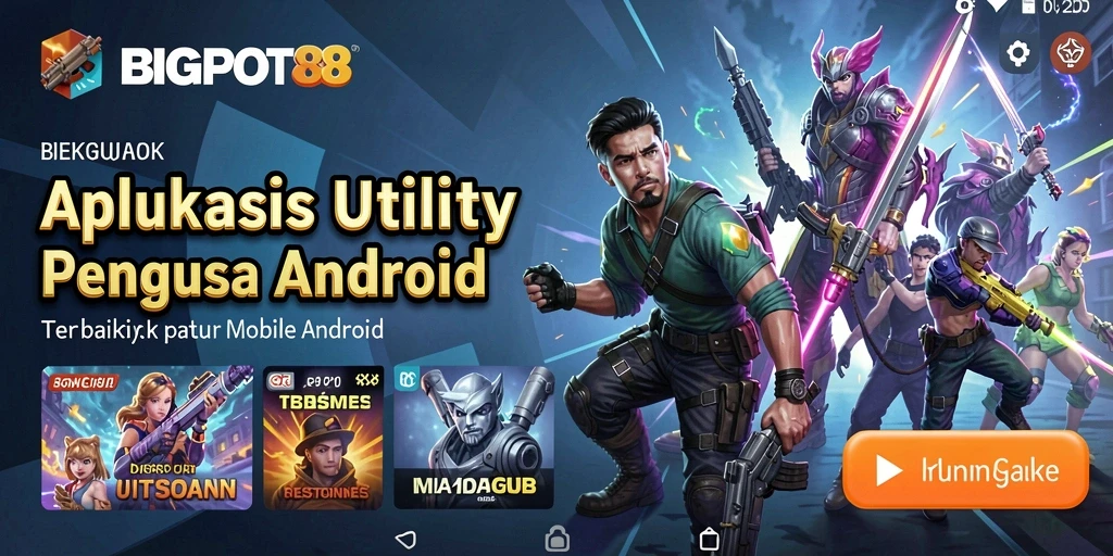 Tampilan utama aplikasi BIGPOT88 dengan berbagai fitur Utility.