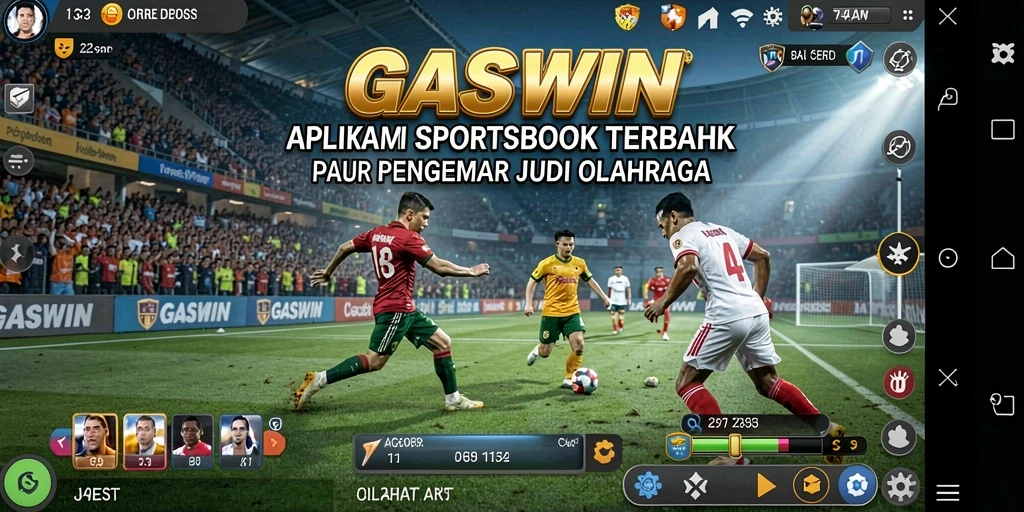 Tampilan antarmuka GASWIN dengan fitur Sportsbook yang menarik.