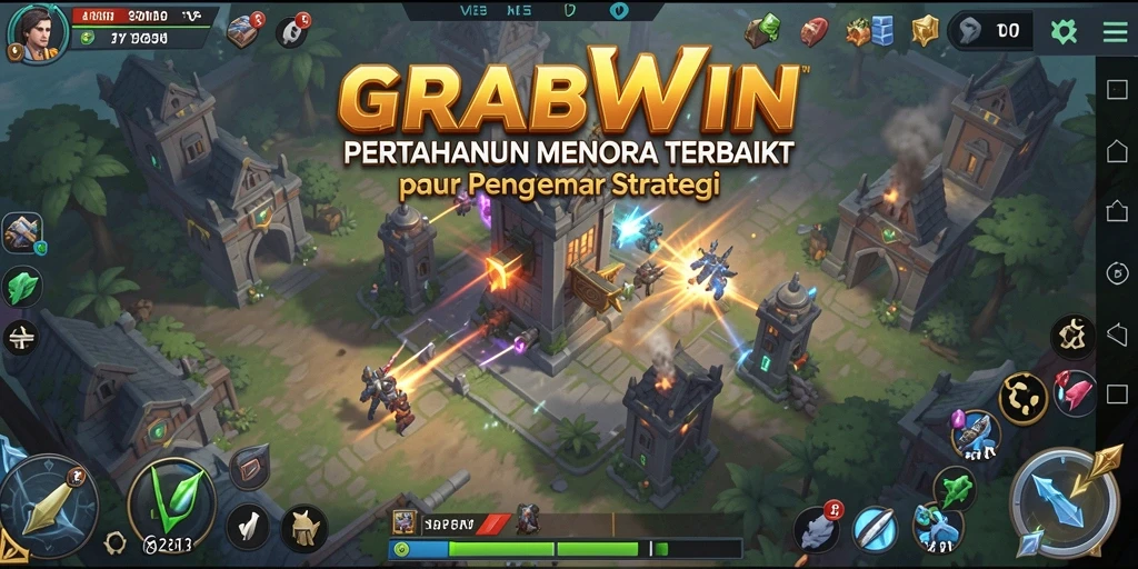 Tangkapan layar gameplay menarik dari GRABWIN Tower Defense.