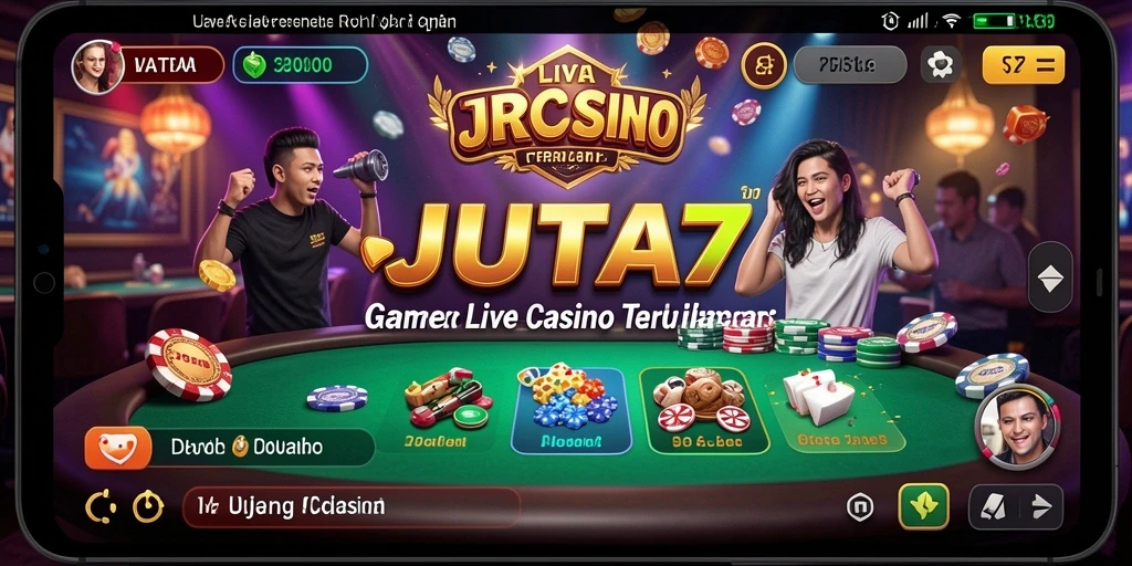 Screenshot gameplay Live Casino JUTA7 dengan dealer langsung.