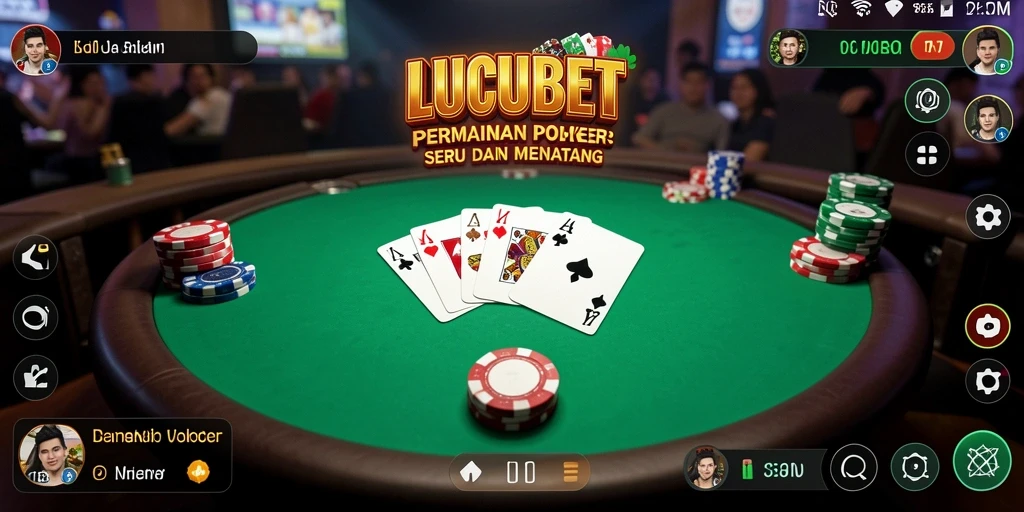 Screenshot gameplay LUCUBET yang menunjukkan table Poker yang menarik.