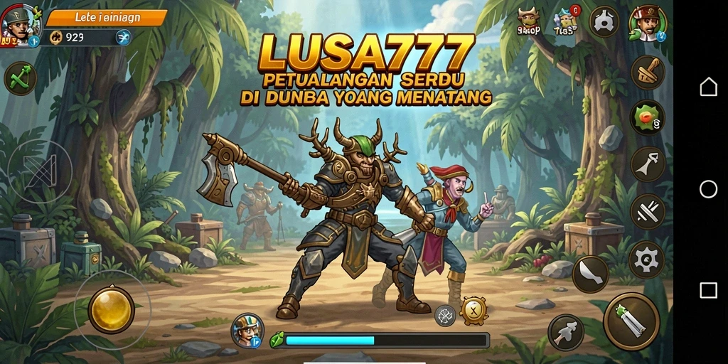 Screenshot gameplay LUSA777 menampilkan aksi seru dan dunia petualangan.