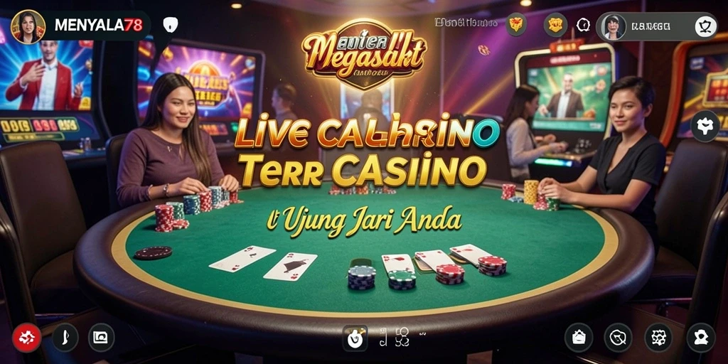 Tampilan gameplay Live Casino yang mendebarkan di MENYALA78.