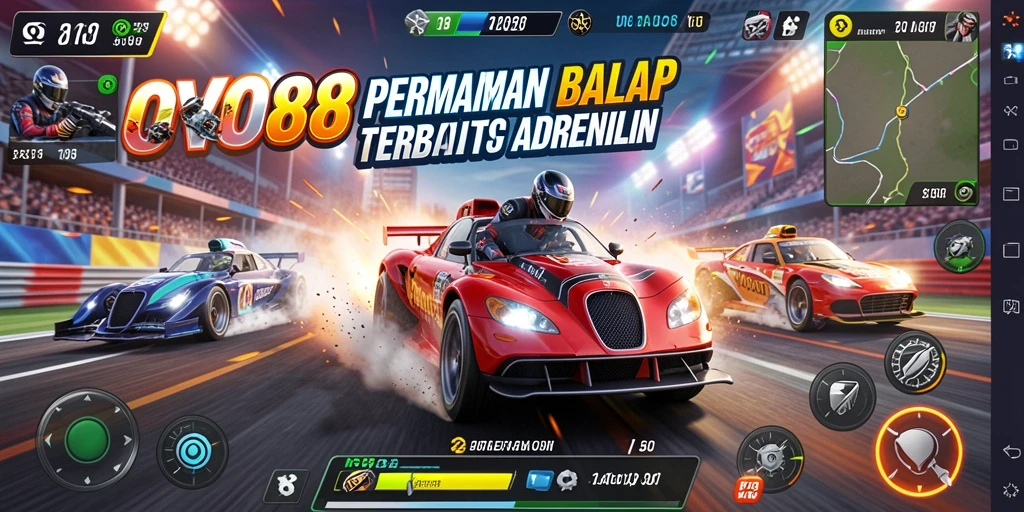 Tangkapan layar permainan OVO88 dengan aksi balap seru.