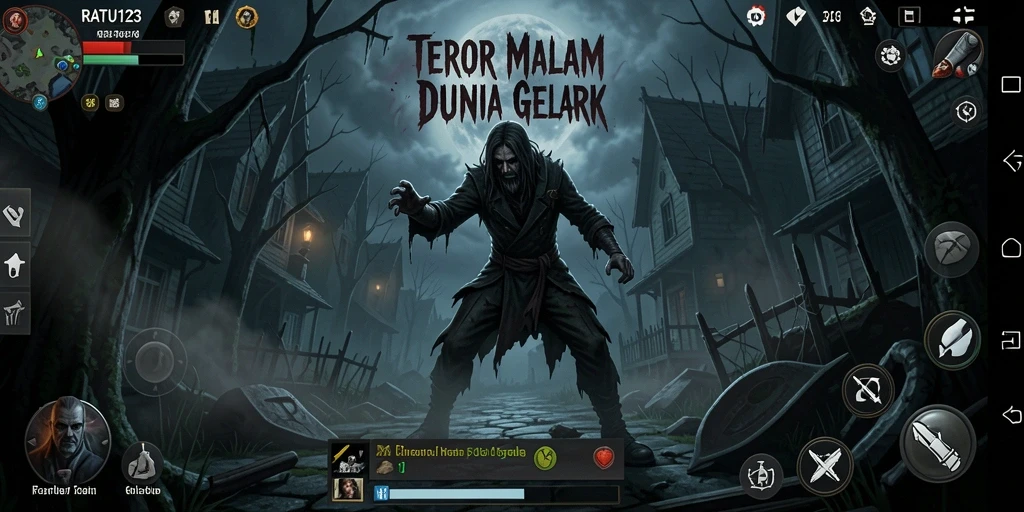 Screenshot gameplay yang menampilkan suasana mencekam dari RATU123.
