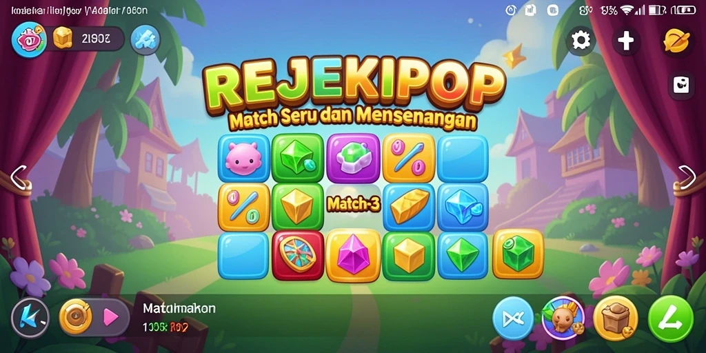 Tampilan gameplay REJEKIPOP yang menarik dan seru.