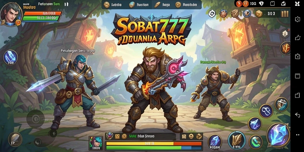 Screenshot gameplay SOBAT777 yang menampilkan pertarungan epik ARPG.
