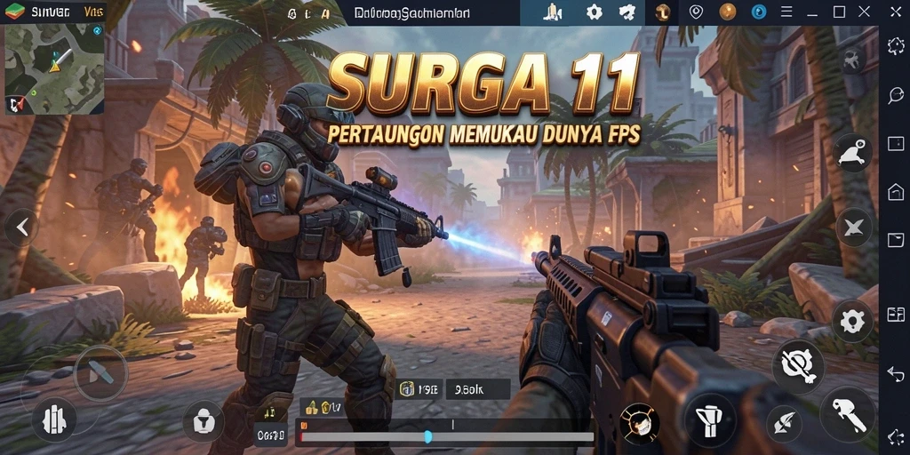 Gameplay SURGA11 yang seru dan menegangkan dalam pertempuran FPS.